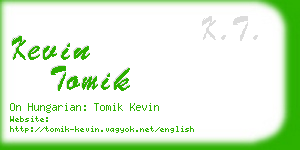 kevin tomik business card